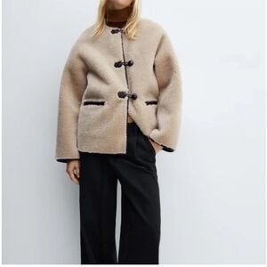 Mango Appliqués faux-fur coat-SIZE S